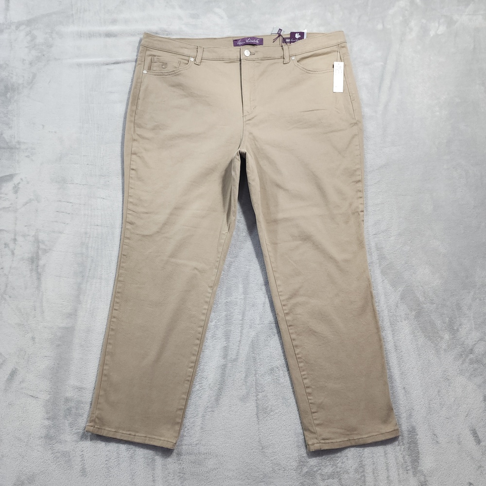 NEW Gloria Vanderbilt Jeans Womens 20W Beige Amanda High Rise Tapered Stretch